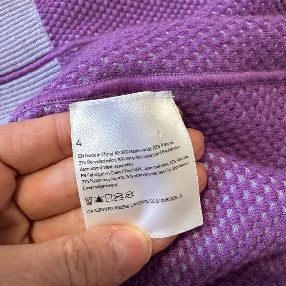 Lululemon Reversible Double-Knit Zip-Up Sweater Faint Lavender Women’s SIZE 4 - Picture 12 of 14
